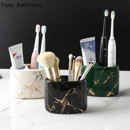 Toothbrush Holders Nordic Ceramics Toothbrush Holder Washing Tools Shelf Toothpaste Tooth Brush Holder Organizer Bathroom Toothbrush Accessories 230921