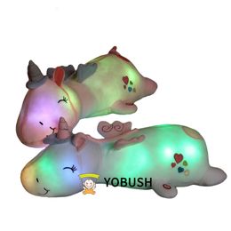 Plush Dolls 60cm Flashing Unicorn Plush Animal Toy Glowing Fantastic Soft Doll Overnight Light Up Plushie Pink White Blue Kids 230921