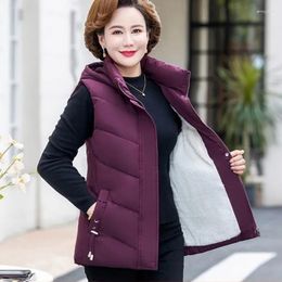 Women's Vests Vest Women Winter Warm Add Velvet Jacket Down Cotton Puffer Waistcoat For Female Sleeveless Coat 6XL 7XL