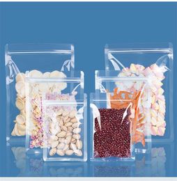 Flat Transparent Mylar Packaging Bags Sealing Clear Pouch For Food Cookies Chocolate Sugar Snack Coffee Bean Tea Dried Fruit Nuts Kernels Peanut Seeds Storage