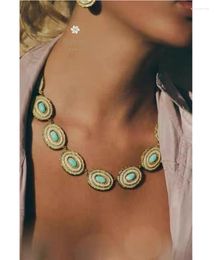 Chains Collection Superior French Turquoise AB Necklace Vintage Ins Natural Gems