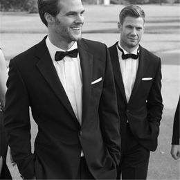 Men's Suits Black Formal Wedding Tuxedo For Groomsmen 2 Piece Custom Men With Notched Lapel Male Fashion Clothes Set Jacket Pants