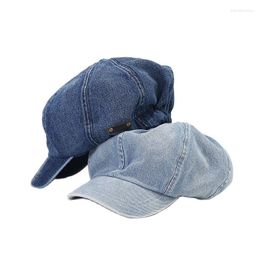Berets Autumn Cotton Solid Octagonal Hats For Women And Men Painter Hat Beanie Cap 19