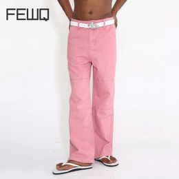 Mens Jeans FEWQ Men Jeans Korean Fashion Loose Work Suit Wide Leg Pants Mens Full Length Male Trousers Solid Color 24X1468 230920