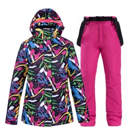 Skiing Suits Snowboarding Suit Sets for Women Snow Wear Waterproof Windproof Outdoor Coats Ski Costume Jackets Strap Pants Bibs 230920