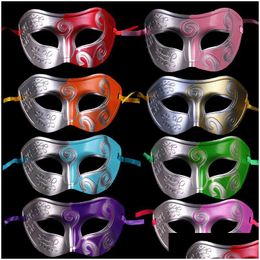 Party Masks Half Faces Mask For Men Roman Gladiator Venetian Mardi Gras Masquerade Halloween Costume Maks Drop Delivery Home Garden Fe Dhtse