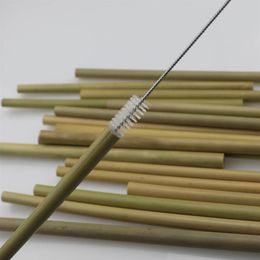 10pcs set Bamboo Drinking Straws Reusable Eco-Friendly beverages Straw Home Party Camping Travel Straw with Cleaner Brush For Mugs2297