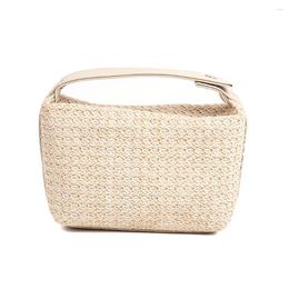 Cosmetic Bags Handbag Large Capacity Purses Bag Solid Wash Tote Beige