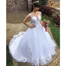 Plus Size Beading Wedding Dresses Long Sleeves Bridal Gown V Neck Beads Appliqued Lace Beach Custom Made Sweep Train Boho Chic A L283n