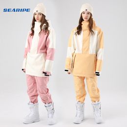 Skiing Suits SEARIPE Warm Ski Suit Women Men's Waterproof Windproof Couple Snowboarding Jacket Pants Set Female Snow Costumes Outdoor Unisex 230920