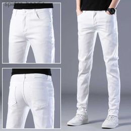 Men's Jeans 2023 Spring and Summer New Fashion Trend White Jeans Men's Casual Elastic Comfortable Large Size High-Quality Small Foot Pants L230921