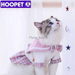 Cat Costumes HOOPET Navy style Cuate Cat Clothes Girl Small Dog Skirt Pet Clothing Summer Spring Cat Dress Puppy Clothing for Cat Kitty Puppy HKD230921