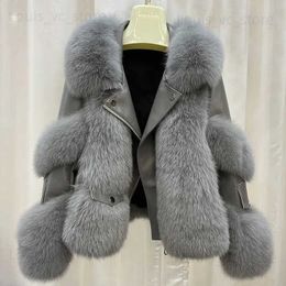 Women's Fur Faux Fur Jackets and Coats Fur Collar Coat Winter Fur Coat Women Clothes High Quality Overcoat Thicken Warm Pu Leather Jacket Female T230921