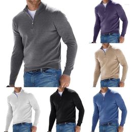 Men's Sweaters Mens Bottoming V Neck Shirt Warm Knitted Sweater Strickpullover Winter Autumn Zip Tops Blouse Casual Solid Long Sleeve