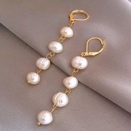 Dangle Earrings Fashion White Baroque Cultured Akoya Pearl Wedding Jewelry Hook VALENTINE'S DAY Ear Stud Mother's