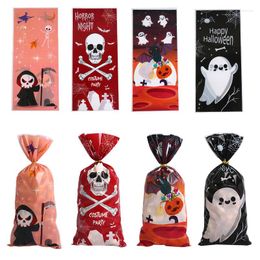 Gift Wrap 50/25pcs Halloween Candy Bag Creative Party Show Decoration Cookie Snack Nougat Bat Pumpkin Ghost Witch Prick