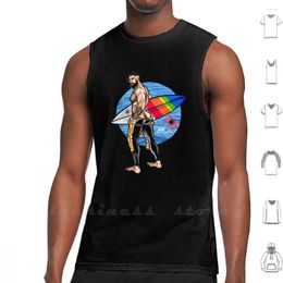 Men's Tank Tops Bullethole Surfer : Hung Ten Vest Sleeveless Interest Musclebear Muscle Bear BubblebuBooty Woof