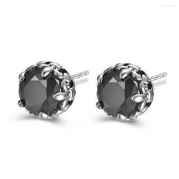 Stud Earrings Woman Men Earring Crystal Stainless Steel 9MM Ears Fashion Punk Charm Cool Girl Jewellery