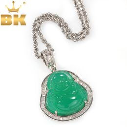Chokers THE BLING KING Buddha Pendant Necklaces For Women Gold Silver Colour Coloured Gem Necklace Jewellery Style Drop 230920