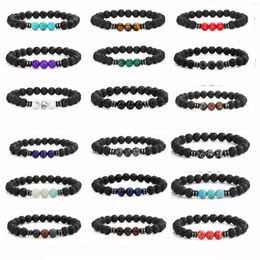 Strand Lava Stone Bracelet Essential Oil Mala Bracelets For Women Helps With Anxiety Healing And Stress Relief