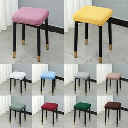 Chair Covers Solid Colour Jacquard Stool Removable Square Seat Cover Dust-proof Elasticity Household Study Dressing