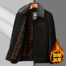 Mens Jackets Winter Coat with Thickened and Chenille Wool Business Casual Fur Collar Fashion Windproof 230921