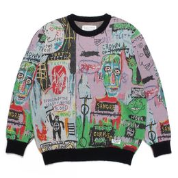 Graffiti Sweaters Knitted Oversized Men Womens High-Quality Pullover Hip Hop Sweatshirts Streetwear Designer Loose Men Tops Eur Size S-XL
