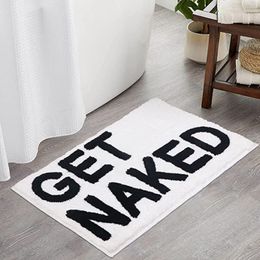 Bath Mats Inyahome Get Naked Bath Mat Bathroom Rugs for Bathtub Mat Cute Bath Rugs for Apartment Decor Tufted Grey and White Shower Mat 230921