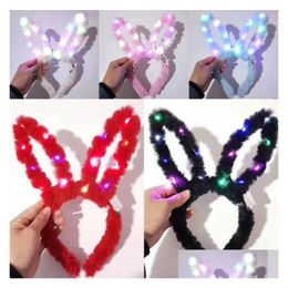 Other Event Party Supplies Favours Led Flashing Plush Rabbit Ears Headband Fancy Dress Bunny Light Up Hairband Headwear Glowing Hoo Dhun0