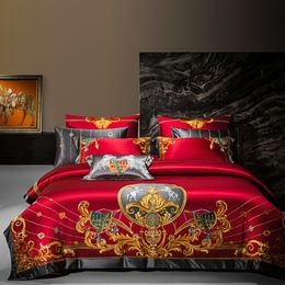 Bedding sets Style High end pure cotton European style Embroidery Set Four Piece Duvet Cover Bed Sheet Pillow 230921