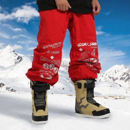 Skiing Pants Men's Ski Winter Oversize Warm Windproof Waterproof Snow Overalls Breathable Loose Snowboarding Trousers 230920