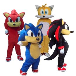 2018 Sonic ve Miles Tails Maskot Kostüm Fantezi Parti Elbisesi Karnaval Costume269G