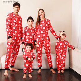 Family Matching Outfits Family Christmas Pyjamas Parent-child Infant Toddler Clothes Romper Cute Elk Ear Hooded Jumpsuit Overall Xmas Family Look Outfit T230921