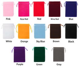 Jewellery Boxes 25Pcs 15x20cm 17x23cm 20x30cm Velvet Drawstring Pouch Packing Wedding Party Gift Bag 230921