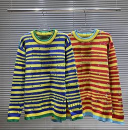 Wolle Neue Herren Womens Designer Sweater Full Striped G Jacquard Runden Hals Pullover Männer Luxus Tops Freizeitkleidung Kaschmir -Sweatshirts