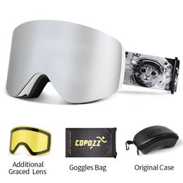 Ski Goggles COPOZZ Winter Professional Men Women Set Magnetic QuickChange Double Layers AntiFog Snowboard Adults 230920