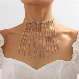 Pendant Necklaces Selling Simple Temperament Shiny Luxury Rhinestone Tassel Necklace Bridal Wedding Banquet Versatile Wholesale