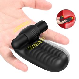 Adult Toys Finger Sleeve Vibrator G Spot Orgasm Massage Clit Stimulate Female Masturbator Vibrator Lesbian Sex Toys For Women Adult Product 230920