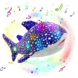 Plush Dolls 38cm Whale Doll Plush Toy Cute Musical LED Light Stuffed Animals Glowing Starry Sky Throw Pillows for Girls Kids Children Cotton 230921