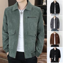 Men's Jackets 2023 Winter Jacket Fashion Trend Korean Casual Plush Middle-aged Lapel Top Outerwear Clothing