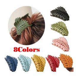 Hair Clips Barrettes Large Leaf Claw Clip Back Head Bathing Girls For Women Headwear Accessories Shark Plate Drop Delivery Jewelry Dhygk LL