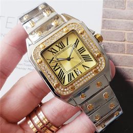 Top brand lovers watches men 40mm women 33mm Classic sapphire watch Luxury rhinestone rose gold watch Women's dress watches m259a