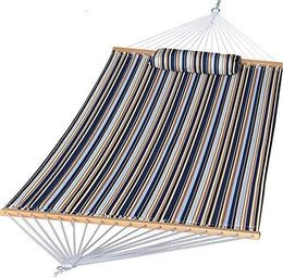 Reptile Supplies Fabric Hammock with Pillow Heavy Duty Hardwood Spreader Bars 2 People Double for Outdoor Outside Backyar 230920