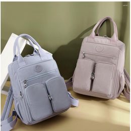 School Bags Women Backpack Nylon Waterproof Mommy Bag Multi-functional Large Capacity Handbag Black Purse Pack