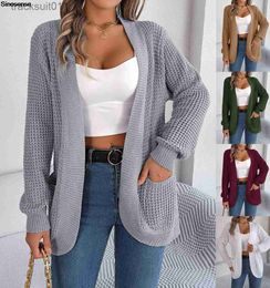 Women's Sweaters Women's Autumn Winter Open Front Cardigan Sweaters Casual Long Sleeve Chunky Knit Cardigans Loose Outwear Coats With Pockets L230921