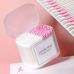 100/200/300Pcs Disposable Double Head Wood Cotton Swab Lipstick Ear Swab Cleaning Cotton Buds Makeup Sticks Cotton Swabs Tools