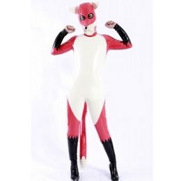 Catsuit Costumes 100%Latex Rubber Cute and Stylish Rubber Cartoon Fox Double Layer Suit Size XXS-XXL 0.4mm