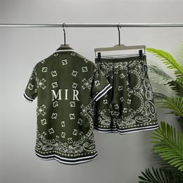 Designer Suit Shirt Short Spring Autumn New Classic Pattern Small Flower Print Short Sleeve Shirts Shorts Size M-3XL300H