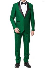 Men's Suits Custom Made Green Men Suit 2 Pieces One Buttons Blazer Formal Wedding Groom Tuxedos Terno Masculino