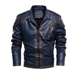 Mens Leather Faux Causal Vintage Jacket Men Autumn Winter Brand Coat Outfit Design Motor Biker Zip Pocket PU 230921